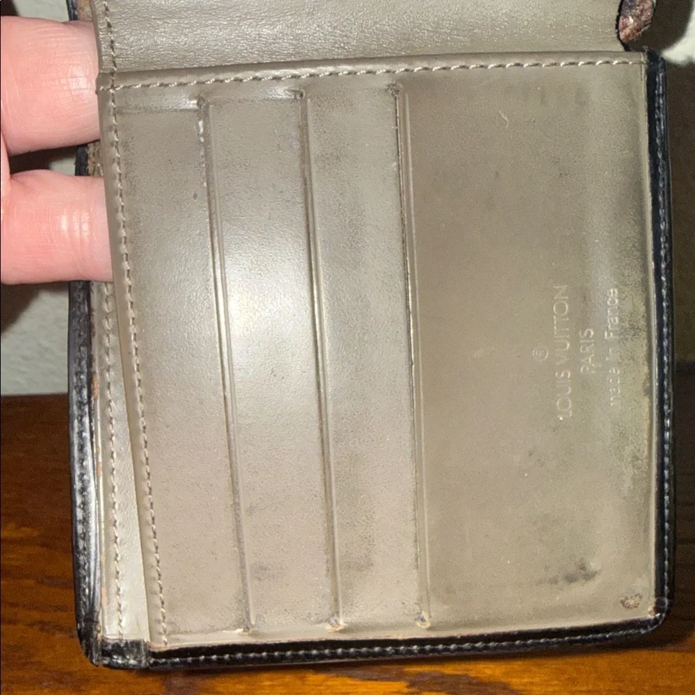Louis Vuitton Black Epi Olive Wallet Dyed